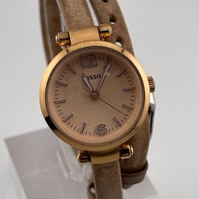 Fossil Georgia Watch ES3265 Womens 26mm Case Beige Wrap Around Leather Band