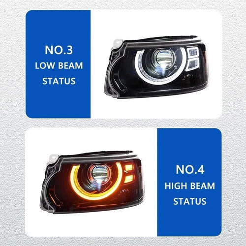 For Land Rover Range Rover Sport 2006-2013 Pair Of LED Front Headlight Assembly - Picture 6 of 12