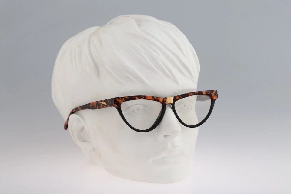 Robert Rudger 100 11 Vintage 90s black & honey cat eye glasses frames womens NOS - Image 2 of 4