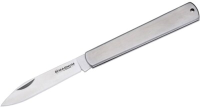 Boker Magnum Flatty Folding Knife 2-3/4'' Satin Blade Stainless Steel Handles