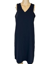 Catherine Malandrino Shift Dress Size 6 Black Sleeveless Stretch Knee Length