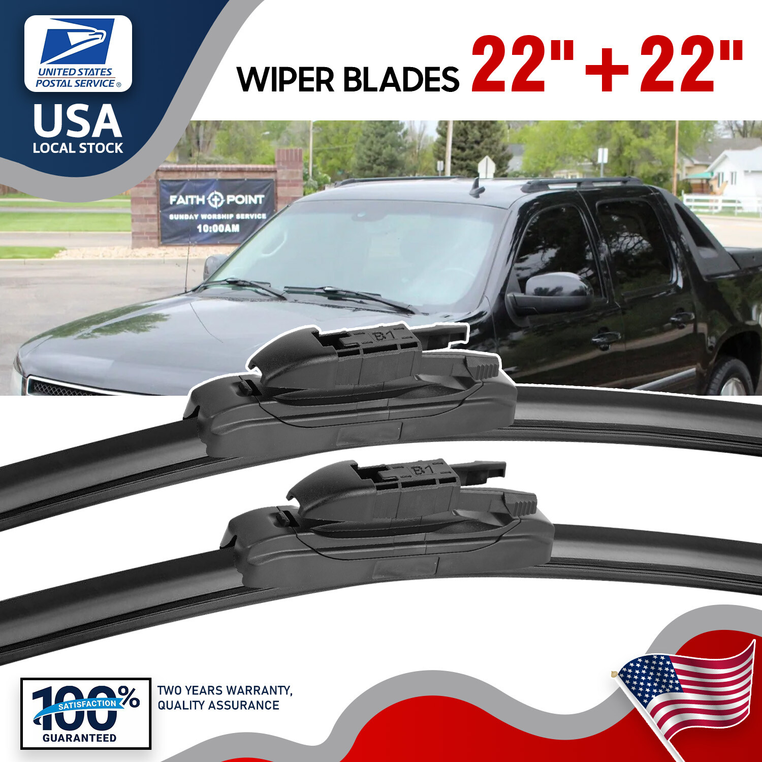 22''/22'' Windshield Wiper Blades-For GMC Sierra 2007-2013 OEM Quality 2 pcs