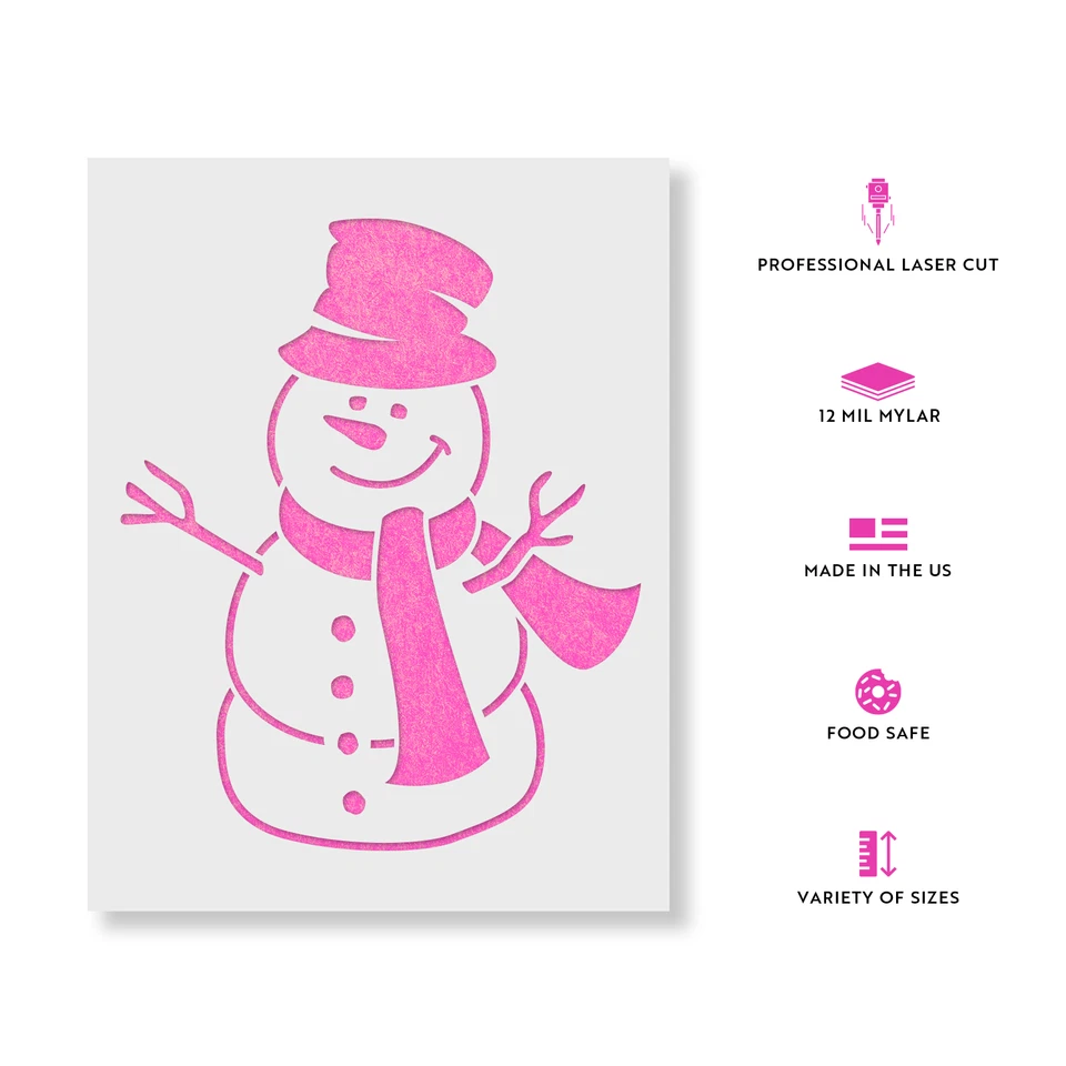 Snowman Stencil - Durable & Reusable Mylar Stencils - Image 2 of 4