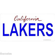 CALIFORNIA LOS ANGELES LAKERS NBA BASKETBALL STATE LICENSE PLATE MADE IN USA