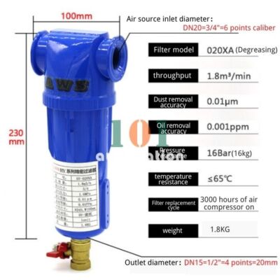 1PCS NEW FOR AWS Air compressor oil water separator HV-020XA Degreasing