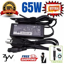 HP 65W AC Adapter Charger7.4x5.0mm Black Tip 19.5V Pavilion 710412-001 Genuine