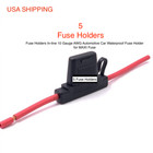 5 Fuse Holders In-line 10 Gauge AWG Car Waterproof ATC Fuse Holder