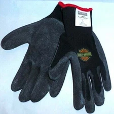 Harley Davidson Rubber Dipped Knit Gloves Super Grip Size L