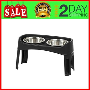 Big Dog Bowl Set Adjustable Elevated Pet Tall Food Large Breed