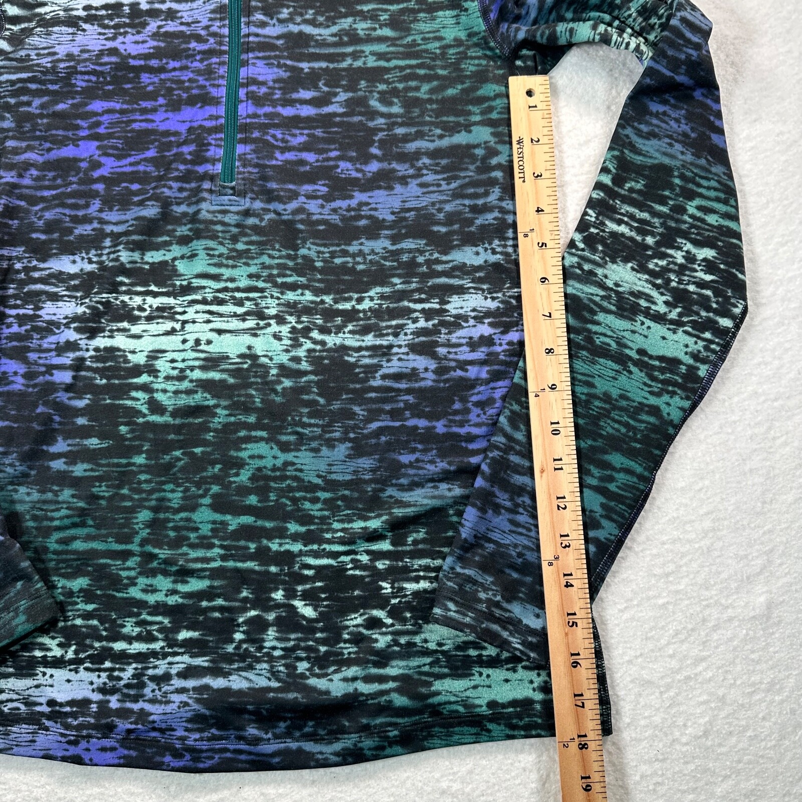 Nike Pro Dri-Fit Women Large Warm Ink Stripe Long Sleeve 1/4 Zip Training Jacket