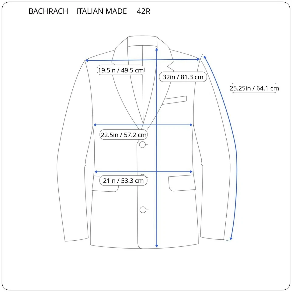 复古 Bachrach 意大利西装男式 42R 蓝色条纹打褶前裤 35Wx30 — 第 2/4 张图片
