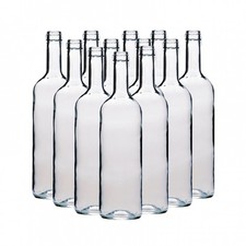 Clear Wine Bottles 750ml Including Corks 75cl Box of 12 Winemaking Homebrew