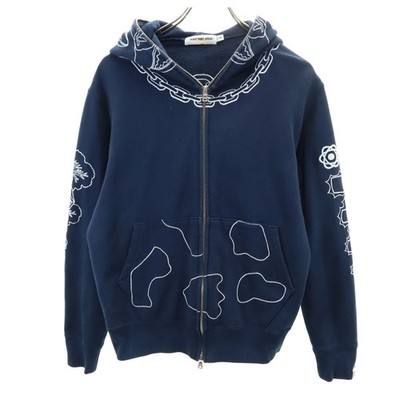 Used A BATHING APE made in Japan Long sleeve sweat Zip hoodie S Navy Men's