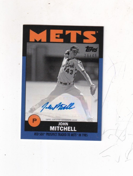 2021 JOHN MITCHELL TOPPS ESPN ONCE UPON A TIME IN QUEENS AUTO 26/49 N.Y. METS