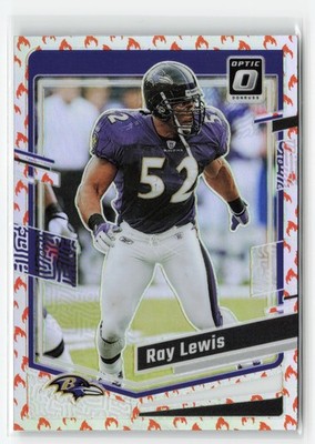 RAY LEWIS #17 2023 PANINI OPTIC RAVENS FIRE EMOJI SSP