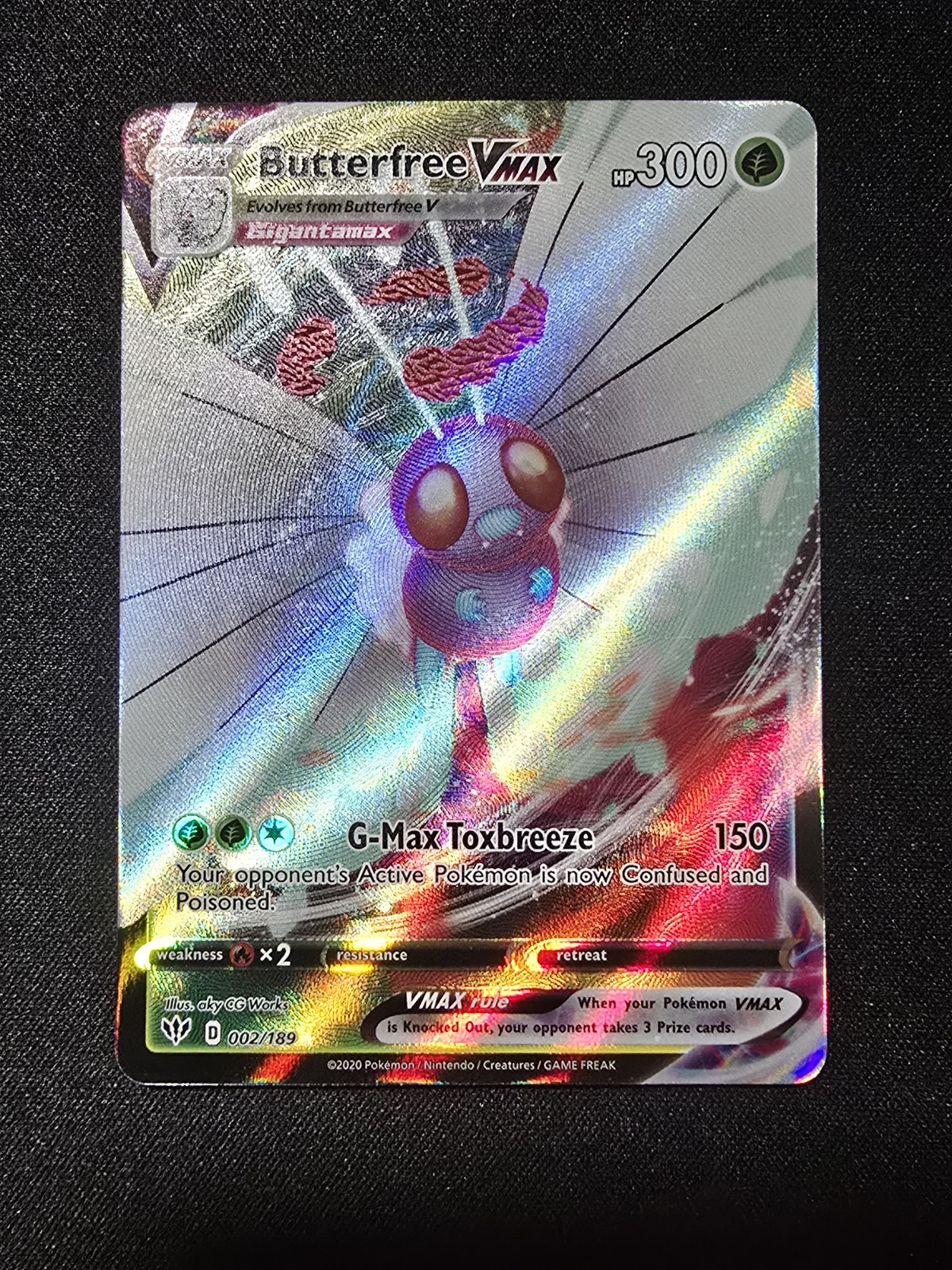 Butterfree VMAX 002/189 Darkness Ablaze Ultra Rare Holo Pokemon Card NM