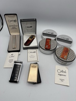 Estate Lot Of 7 Vintage Colibri Butane Lighters Quantum-Elite -Lift-Untested /ro
