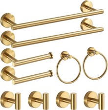 10 Piece Bathroom Hardware Accessories Set with 16" Towel Bar Set - Gold