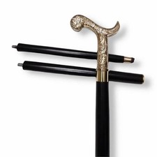 Royal Brass Handle Walking Stick Cane 37" Wooden Shaft Handmade Gift