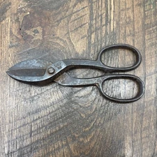 Vintage 7" USA Heavy Duty Forged Steel Tin Snips Cutters Metal Shears