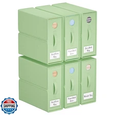 TRZZ 6-Pack Bed Sheet Organizers and Storage, Foldable Linen Bins with Window