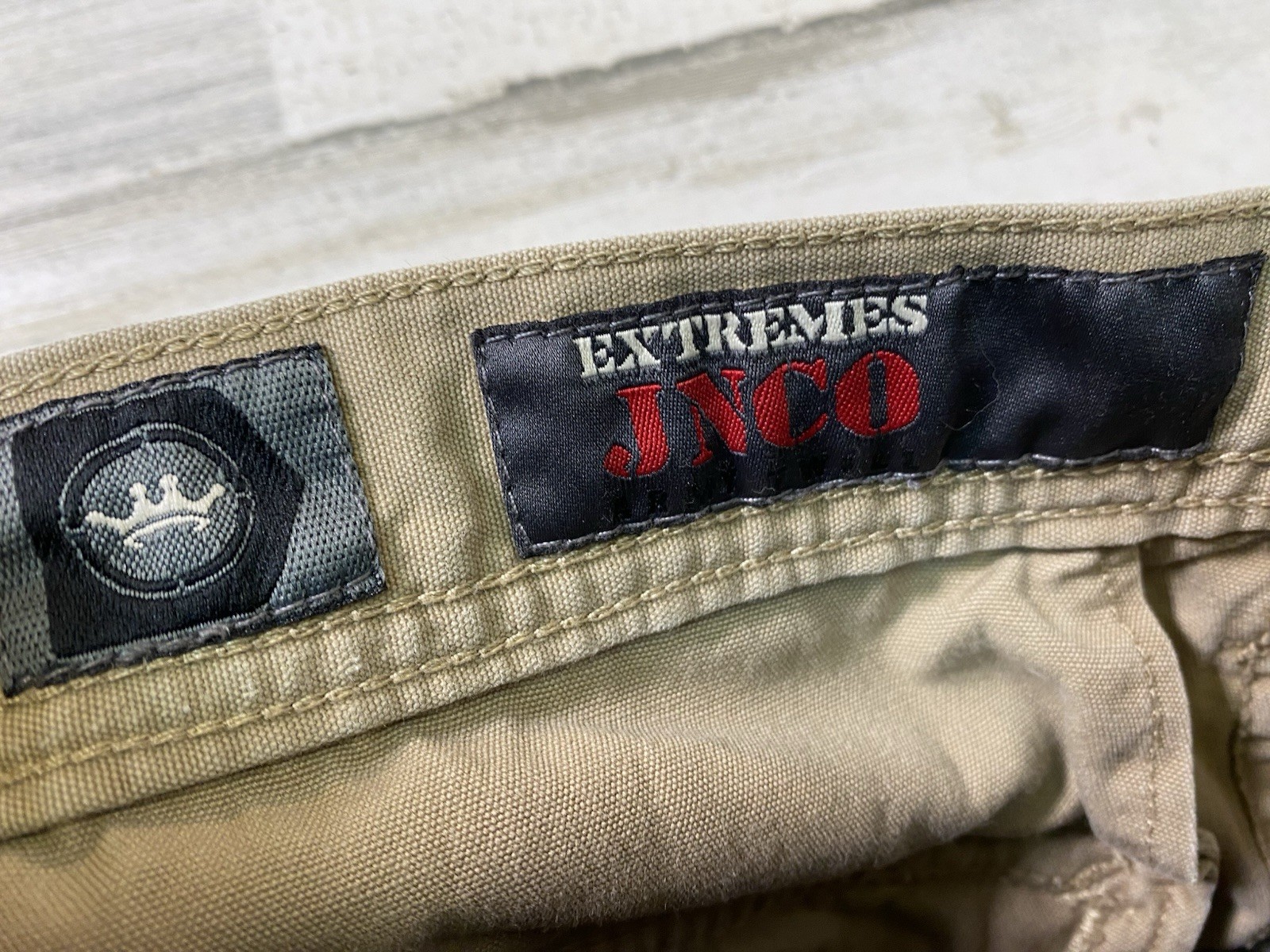 VTG JNCO Army Twill Pants Extremes Cargo Zombie Skater Sz 16 Fits 26.5”