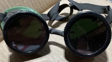 Vintage Welding Goggles, Green Glass Made In U.S.A.