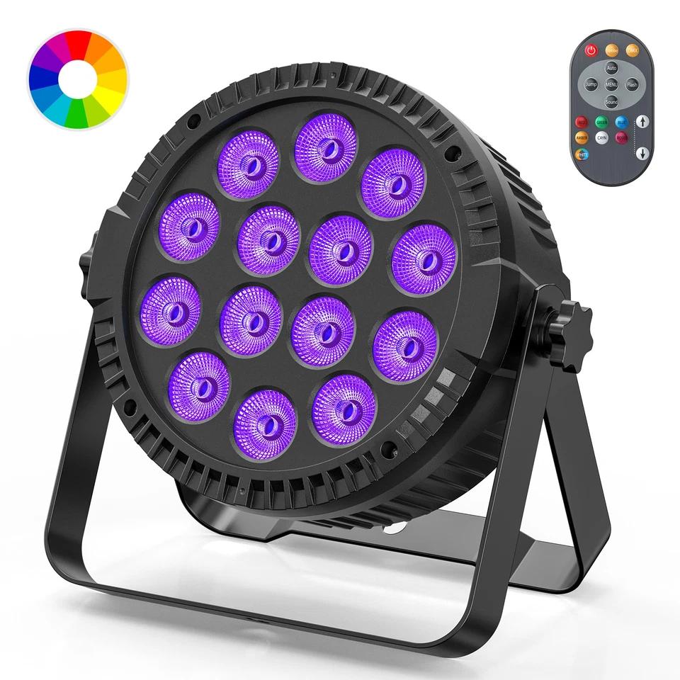 140W Par Lights 14LED Stage Light DMX RGBW 4 IN 1 DJ Disco Party Lighting Effect - Image 2 of 4