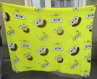Nick Spongebob Schwammkopf Decke Kuscheldecke ca.190x130 cm gelb