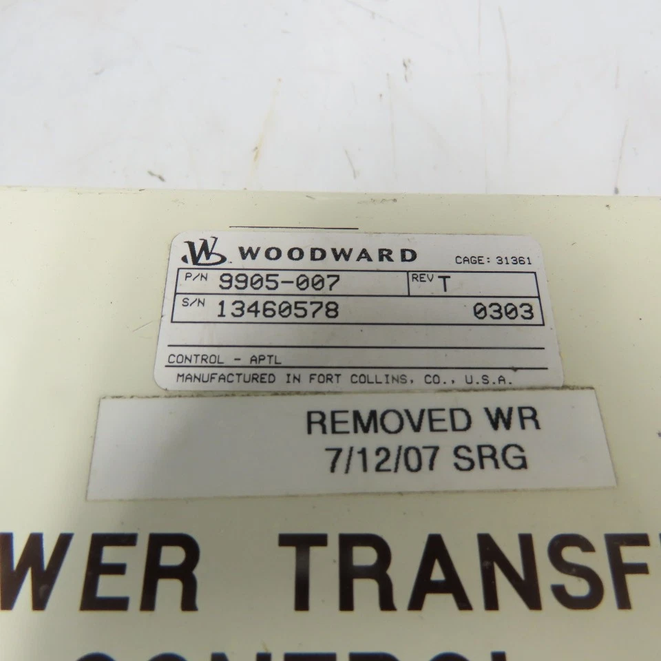 Woodward 9905-007 Rev T Automatic Power Transfer And Load Control — 第 2/4 张图片