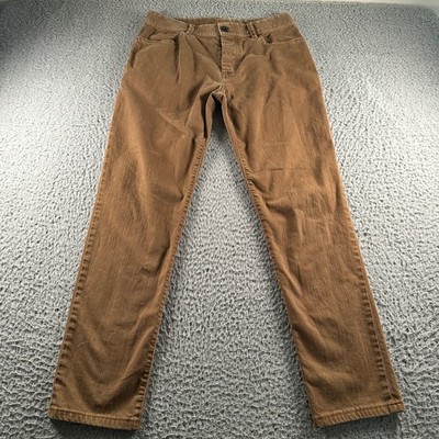 James Perse Pants Mens 32 Brown 5-Pocket Slub Straight Button Fly Stretch Drill