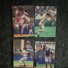 Fleer 1990 MLB Baseball 4 Card Lot - Dibble, Buechele, Smoltz, Stanley