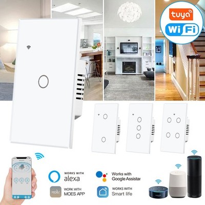 Smart Light Switch 1/2/3/4 Gang Neutral Wire Required for Alexa Google APP NEW