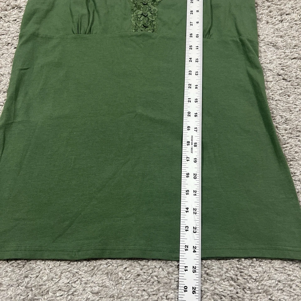 Vintage 90s Y2K Womens Lace Trim Cami Camisole Green Fairy Romantic Size XL - Image 4 of 4