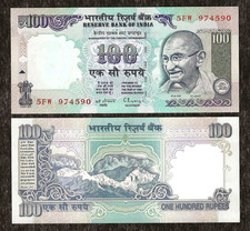 INDIA 100 RUPEE P-91a 1996 x 1 Pcs Without Letter UNC GANDHI SIKKIM CR Sign NOTE