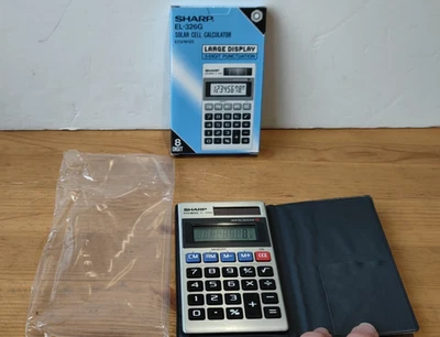 Sharp Elsi Mate EL-326G solarbetriebener Vintage Taschenrechner - Originalverpackt - New Old Stock