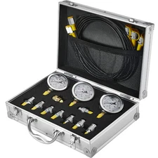 Hydraulic Pressure Test Kit 3 Gauges 9 Test Couplings 3 Test Hoses Case