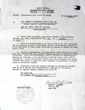 1955 US Army Authorization To Travel Spain APO 403 Military Document