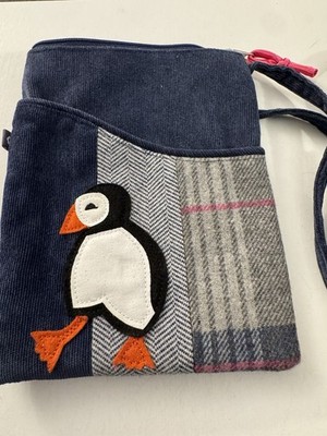 Earth Squared Small Sling Crossbody Bag Applique Blue Penguin CS9