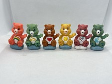 Vintage Care Bears Mini PVC Figure Lot 1983 TCFC Cloud Base Cake Topper Set of 6