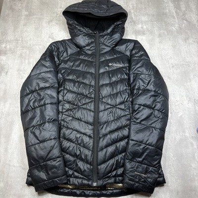 Columbia Womens Small Joy Peak Hooded Jacket Coat Omni-Heat Gold Infinity Black
