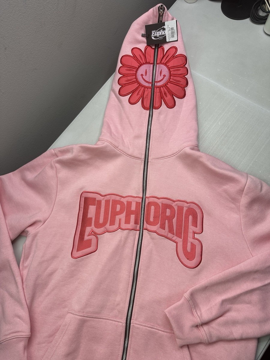 New Euphoric 777 Full Zip Flower Pink Hoodie Men's Size XL | eBay