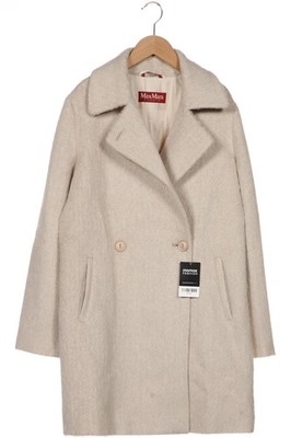 Max Mara Mantel Damen Jacke Parka Gr. 42 Alpaka Schurwolle Weiß #y0e4sel