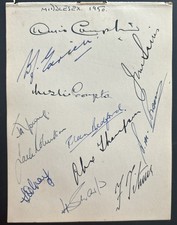 1950 Signed X12 Middlesex County Cricket Club Autograph Book Page 1950s