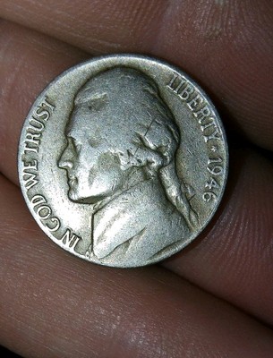 1946 Error Jefferson Nickel With A Half A D Mint Mark On Reverse an D.D.O. 