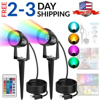 RGBW LED Color Changing Landscape Lights,15W Outdoor Waterproof Spotlights wi...