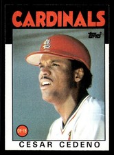1986 Topps #224 Cesar Cedeno Card St. Louis Cardinals