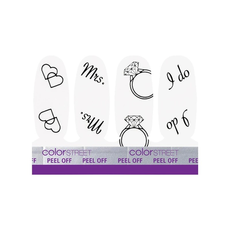 Color Street HAPPILY EVER AFTER naked NO BOX 4 dry polish strip ACCENT SET