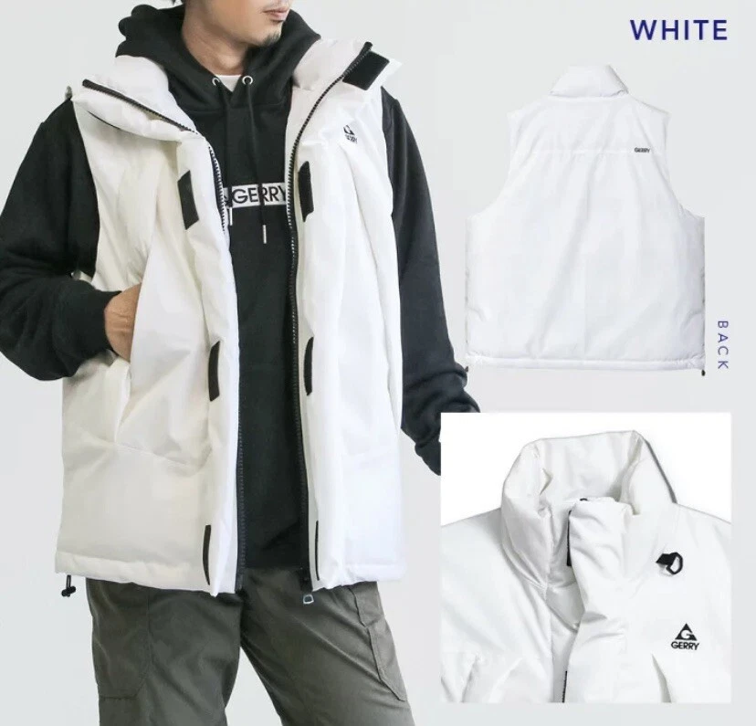Chaleco Unisex Gerry Grande Blanco Fibra Plumón Poliéster Bolsillos con Cremallera Completa Foto 3 de 4