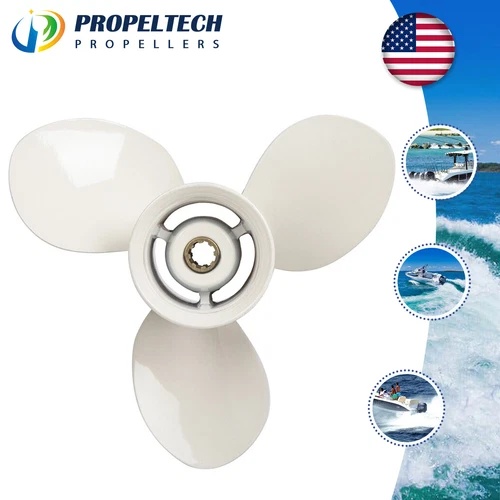 9 1/4x10 1/2 Pitch Boat Propeller for Yamaha Engines 9.9-20HP 683-45943-00-EL RH - Picture 2 of 7